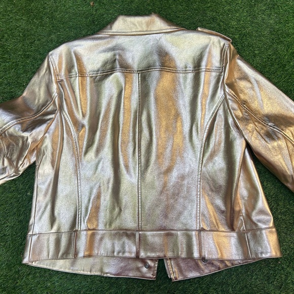 INC International Concepts Women's Rose Gold Faux Leather Jacket - Picture 4 of 8